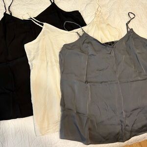 Quince Black and Cream Fitted Camisoles